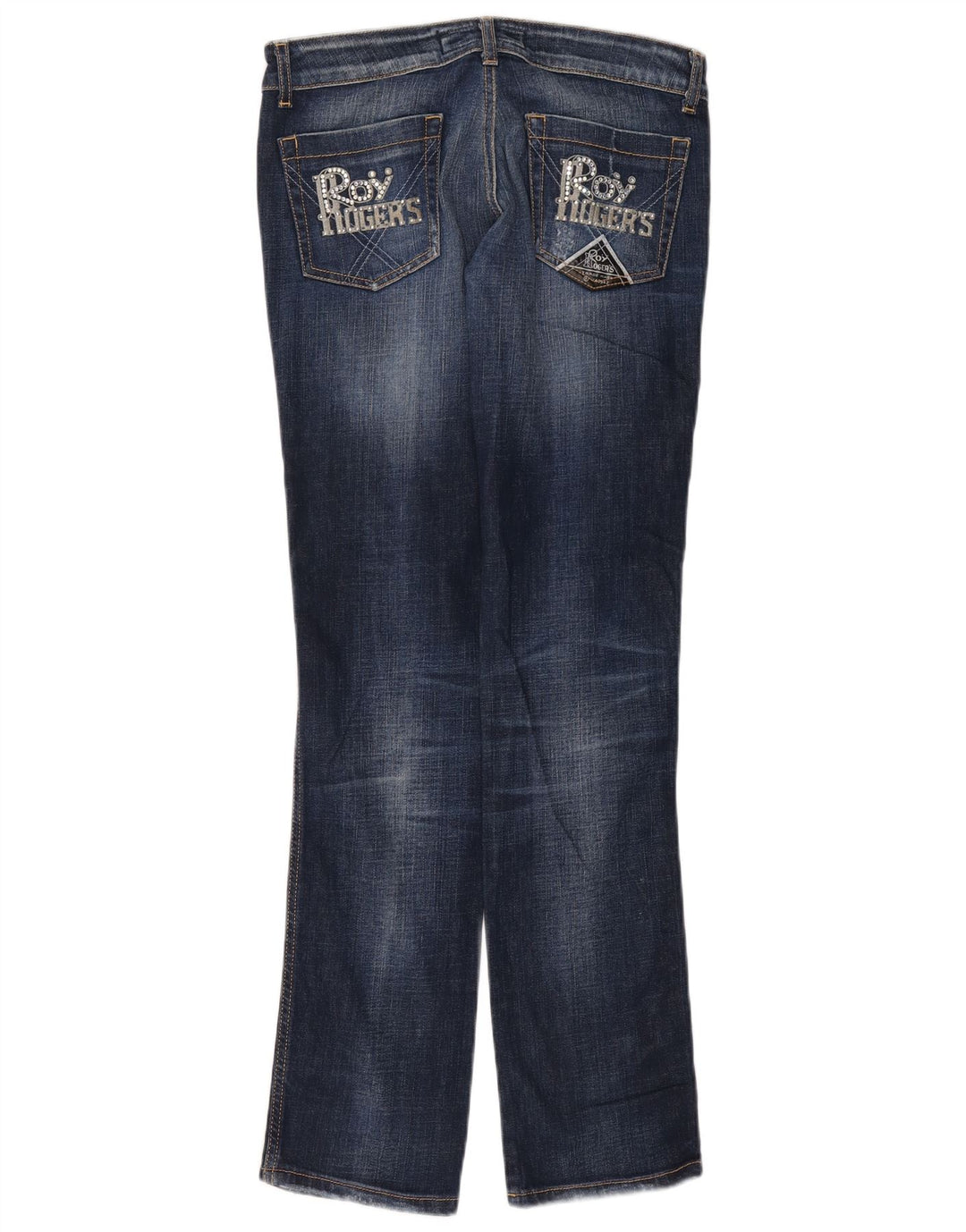 Calça jeans reta feminina Roy Rogers W32 L34 azul marinho