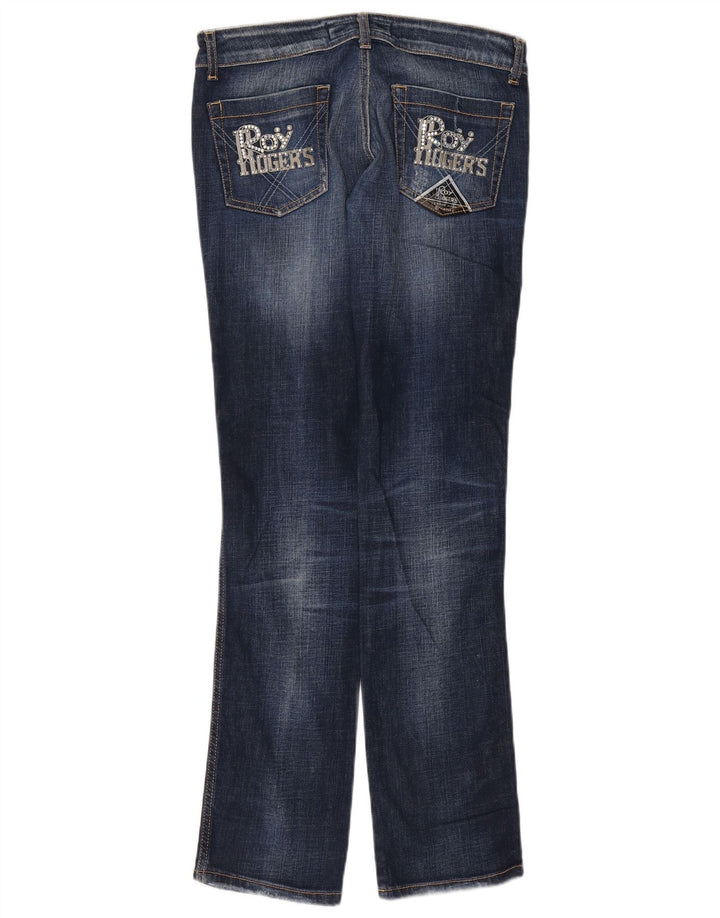 Calça jeans reta feminina Roy Rogers W32 L34 azul marinho