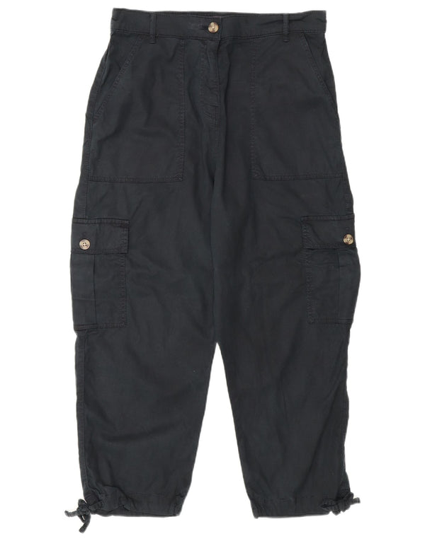 Calça cargo feminina Marks & Spencer UK 12 médio W30 L23 preta