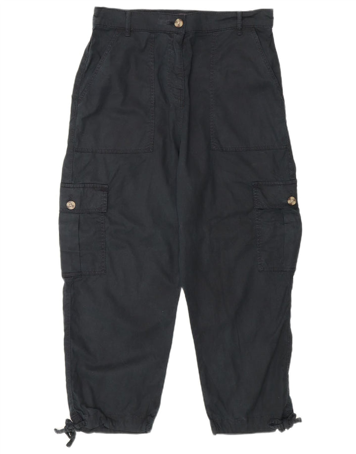 Calça cargo feminina Marks & Spencer UK 12 médio W30 L23 preta