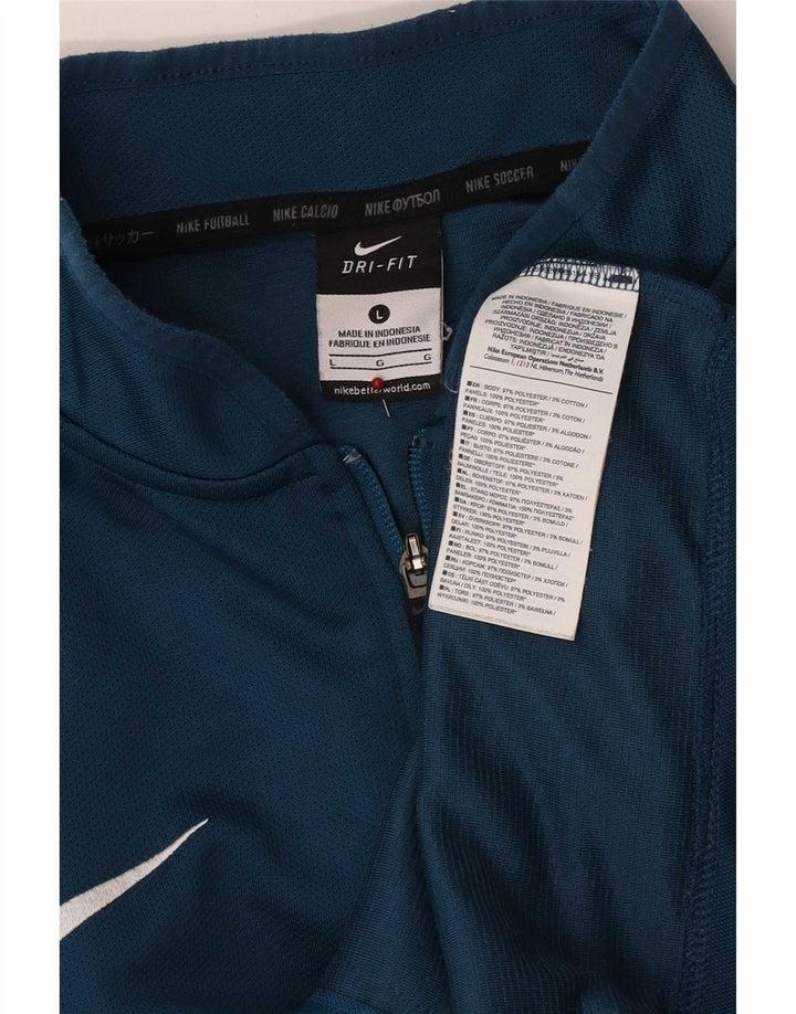 Jaqueta Nike Mens Dri Fit Tracksuit Top Grande Azul Colorblock Poliéster
