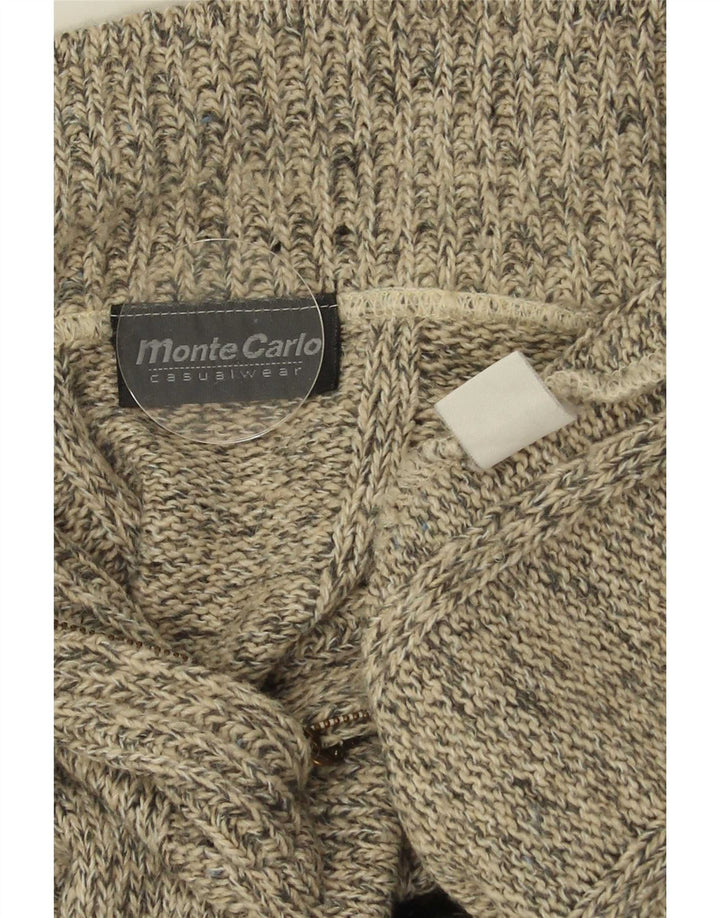 Suéter masculino Monte Carlo com zíper e gola IT 52 grande cinza argyle/diamante