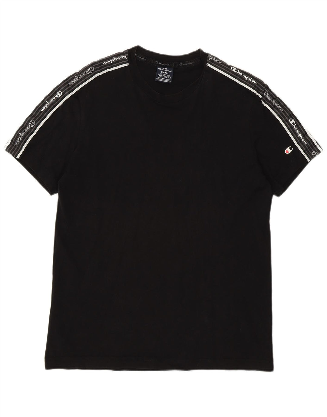 Camiseta masculina gráfica Champion pequena preta