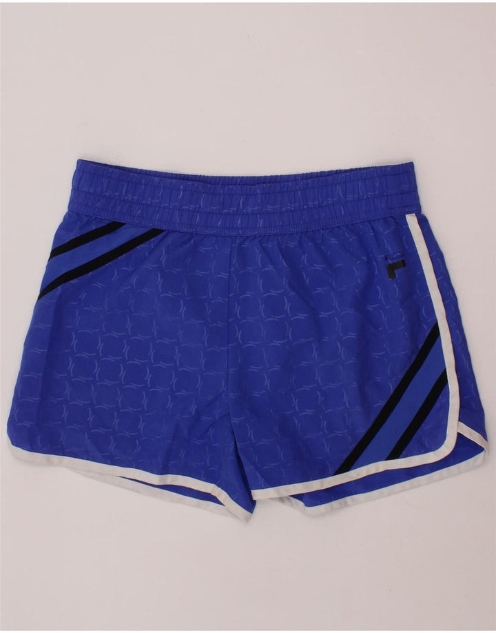 Shorts esportivos FILA para meninas 10-11 anos poliéster geométrico azul médio