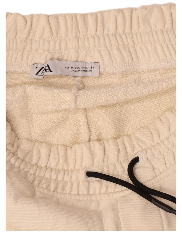 Calça de treino masculina Zara Joggers médio algodão branco