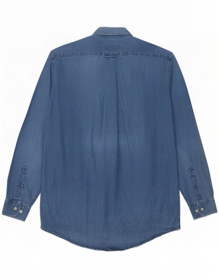 Camisa jeans masculina Lacoste tamanho 39 algodão azul médio