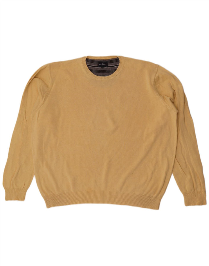 Suéter masculino Marks & Spencer Blue Harbor com gola redonda XL amarelo