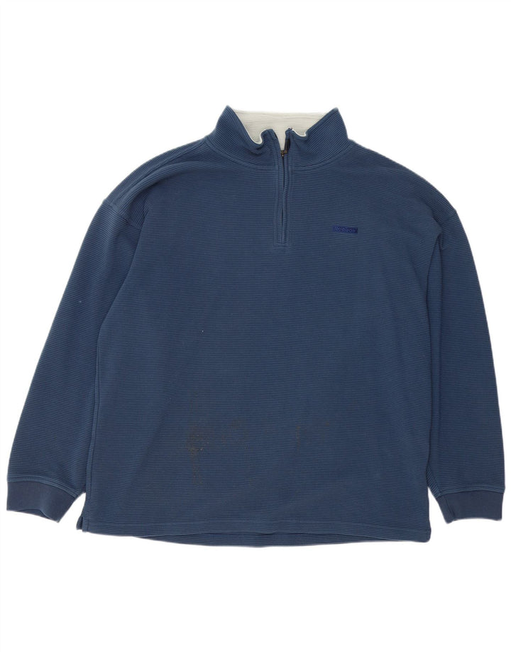 Reebok Mens Loose Fit Zip Neck Moletom Jumper Grande Azul Poliéster
