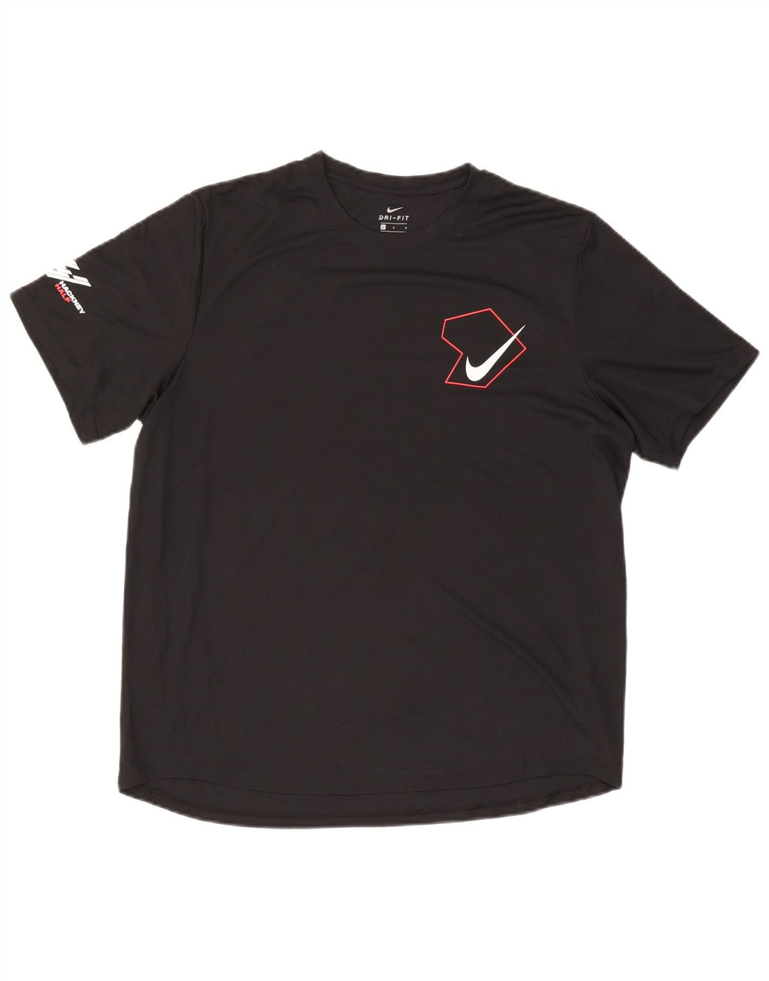 Camiseta masculina NIKE Dri Fit Graphic Top grande poliéster preto