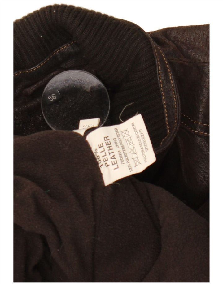 Jaqueta de couro masculina VINTAGE IT 56 3XL couro marrom