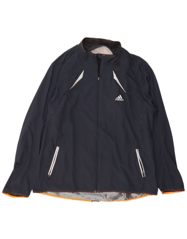 ADIDAS Mens Clima 365 Rain Jacket UK 42 XL Azul Marinho Poliéster