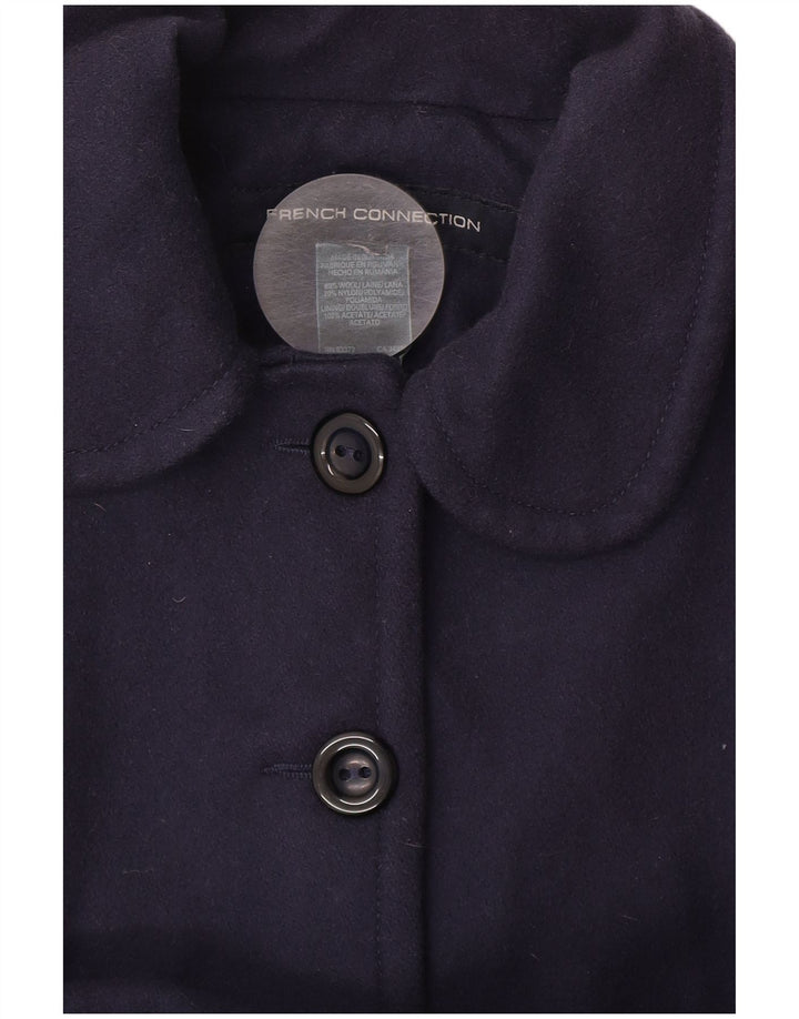 FRENCH CONNECTION Casaco feminino princesa Reino Unido 10 pequeno lã azul marinho