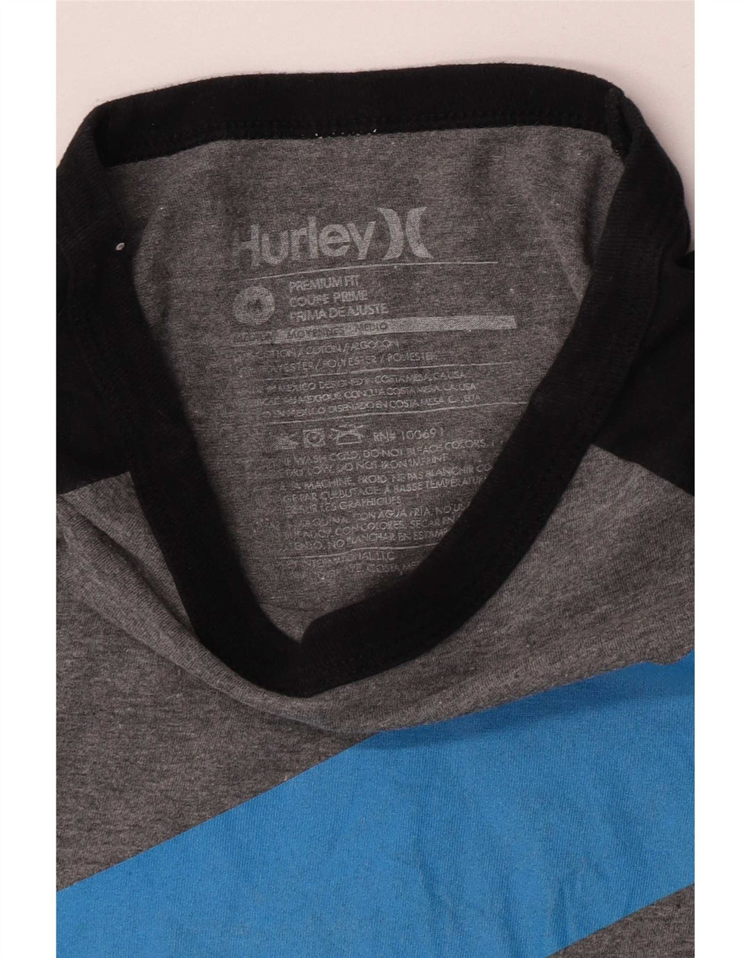 Top gráfico Hurley Boys Premium Fit manga comprida 15-16 anos cinza médio