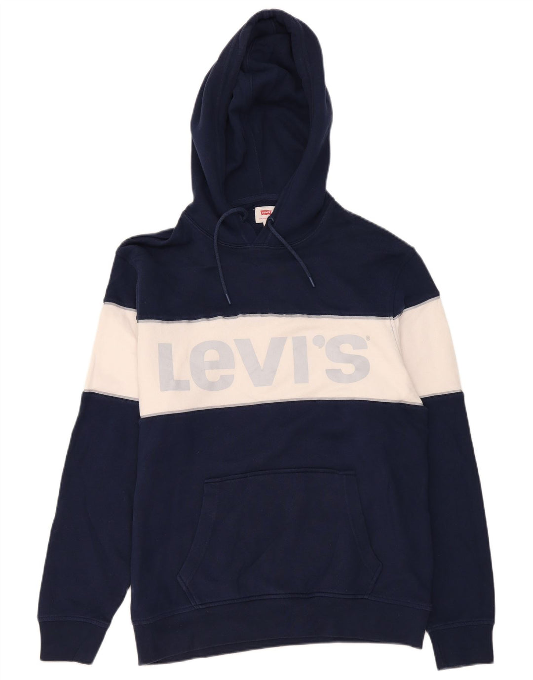 Suéter com capuz gráfico masculino Levi's médio azul marinho algodão colorblock
