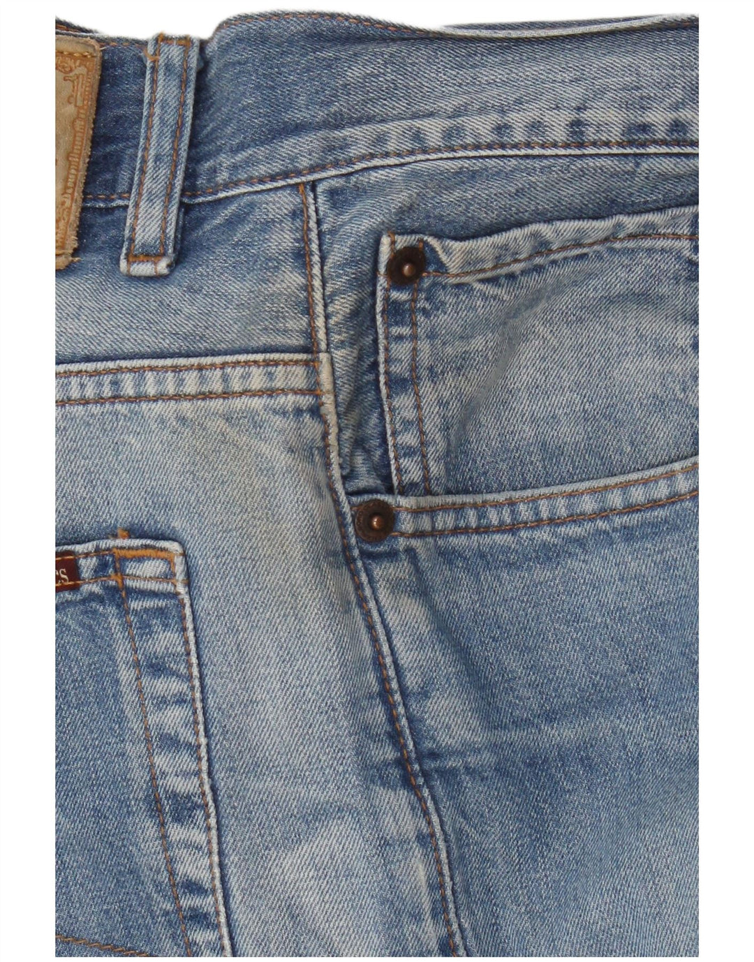 Marlboro Classics Mens Straight Jeans W36 L34 Azul Algodão