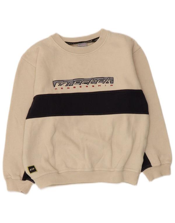 Reebok Meninos Graphic Sweatshirt Jumper 10-11 Anos Médio Bege Colourblock