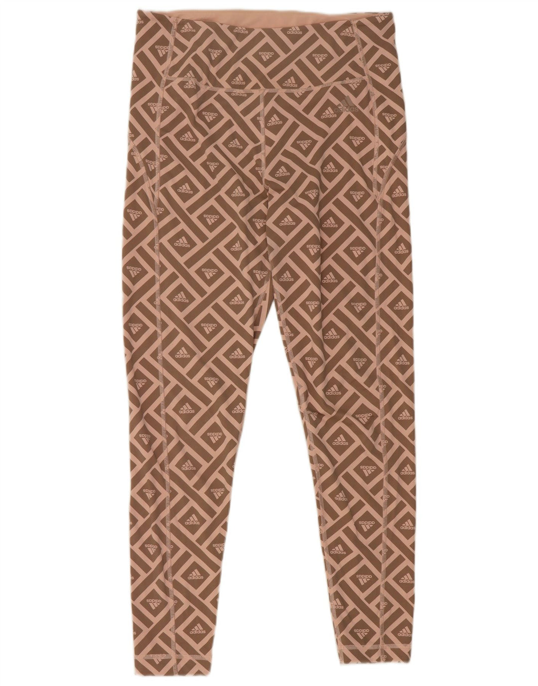 Adidas Womens Graphic Leggings UK 16/18 Grande Rosa Geométrico Poliéster