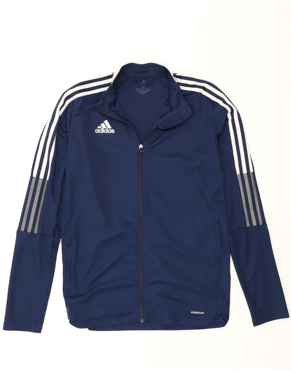 Adidas Mens Aeroready Tracksuit Top Jacket Médio Azul Marinho Poliéster