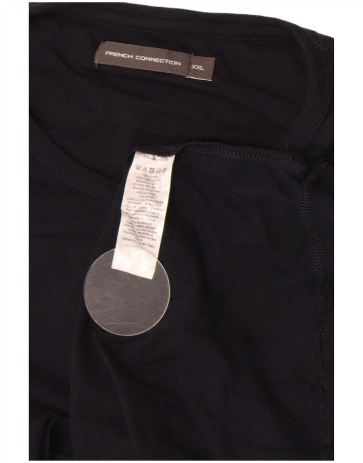 Camiseta masculina French Connection Top 2XL algodão preto