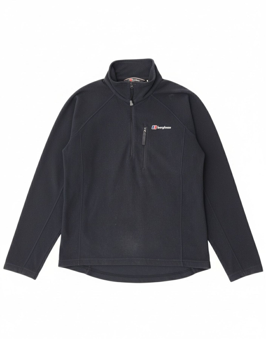 Berghaus Suéter masculino de lã com zíper e gola pequena azul marinho poliéster