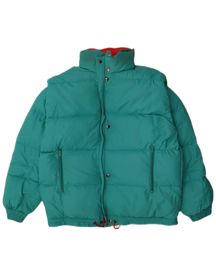 Jaqueta masculina vintage reversível com capuz UK 38 inverno multicolorido médio