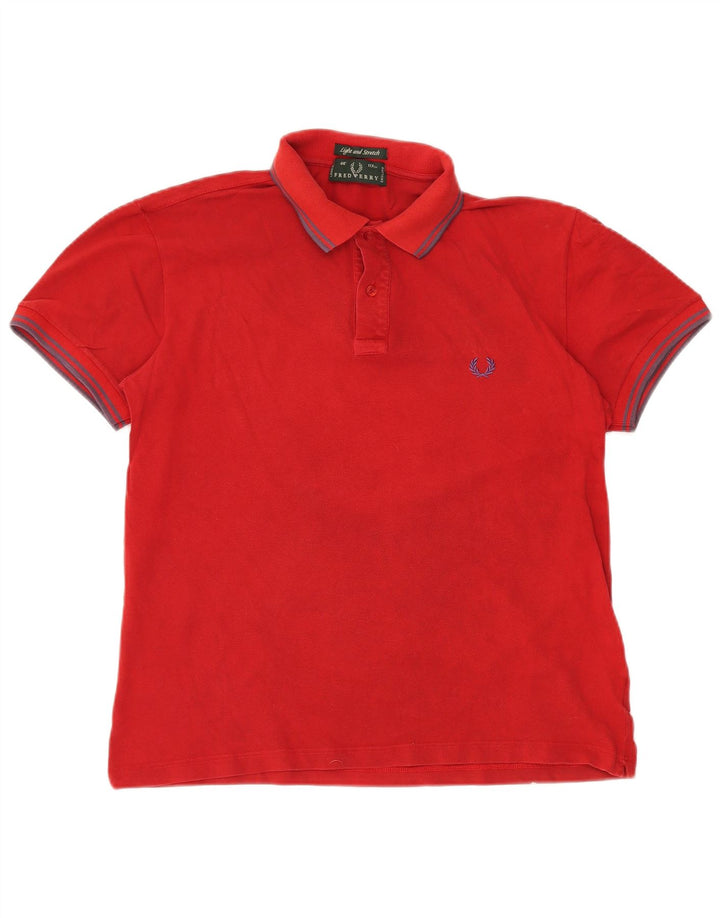 Camisa pólo masculina FRED PERRY grande algodão vermelho