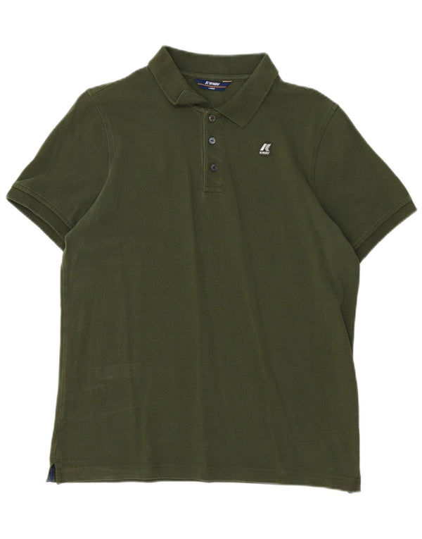 K-WAY Mens Polo Shirt Large Green