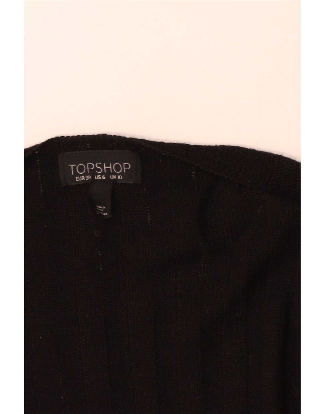 Topshop suéter feminino oversized longline aberto cardigan Reino Unido 10 pequeno preto