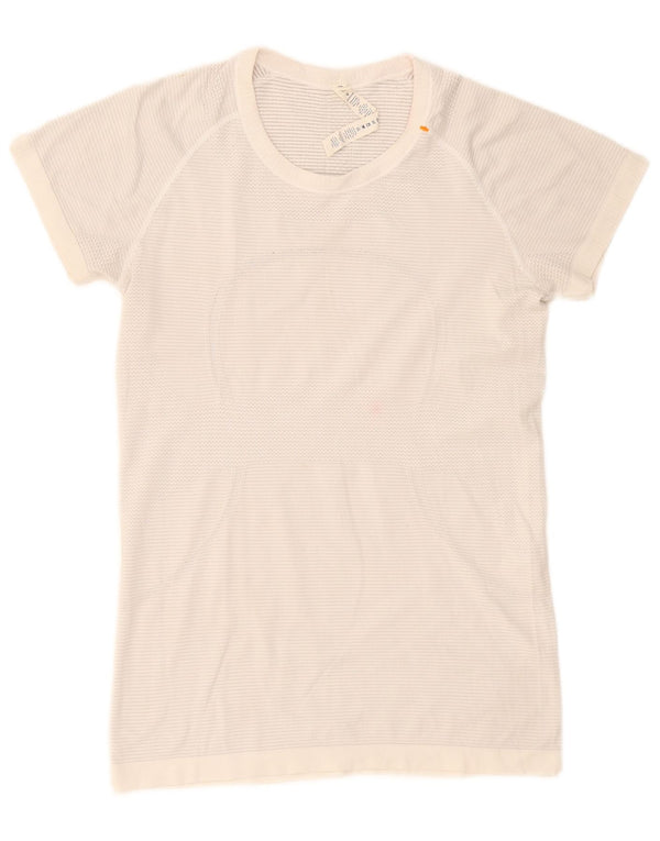 Lululemon Camiseta feminina top US 10 grande nylon branco