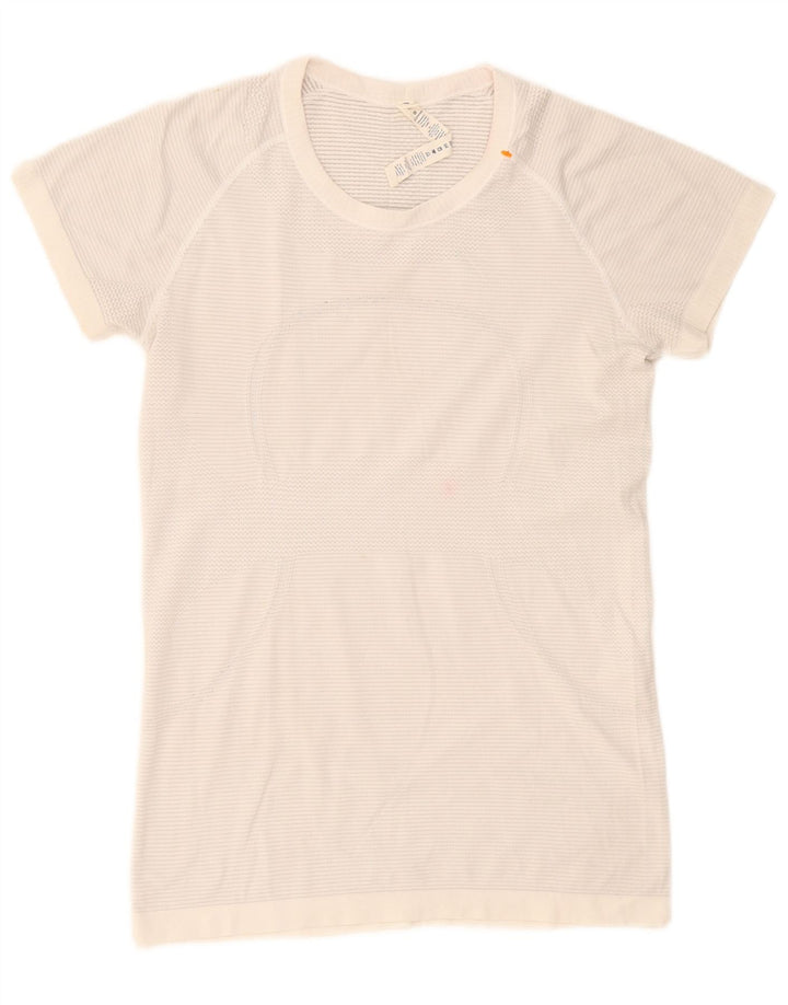 Lululemon Camiseta feminina top US 10 grande nylon branco