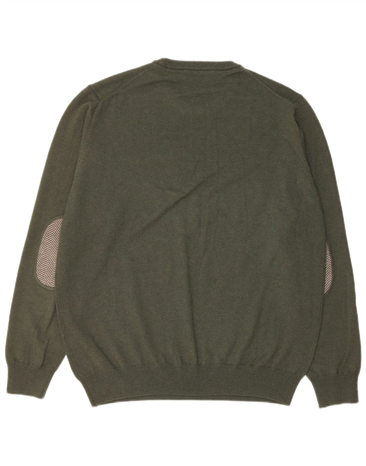 Suéter masculino Harmont & Blaine com gola redonda XL de lã verde