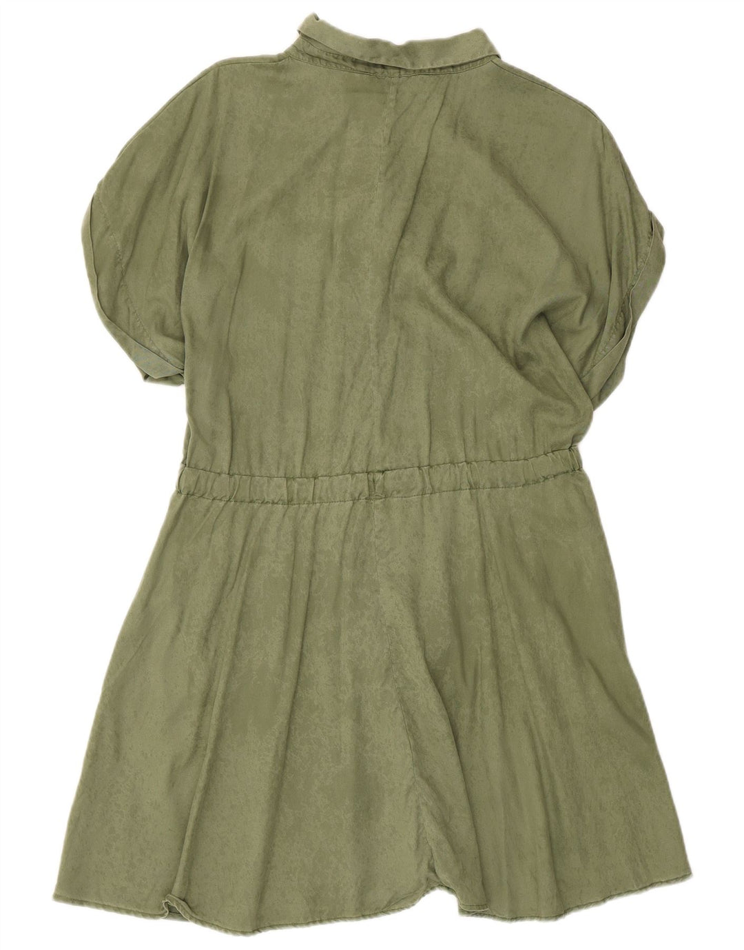 Vestido básico feminino Zara Reino Unido 14 grande cáqui