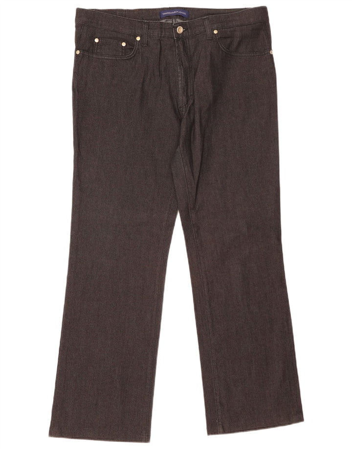 Jeans femininos Trussardi Bootcut W34 L29 algodão preto