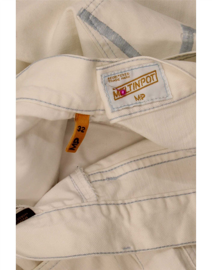Meltin' Pot Jeans reto masculino W32 L33 branco