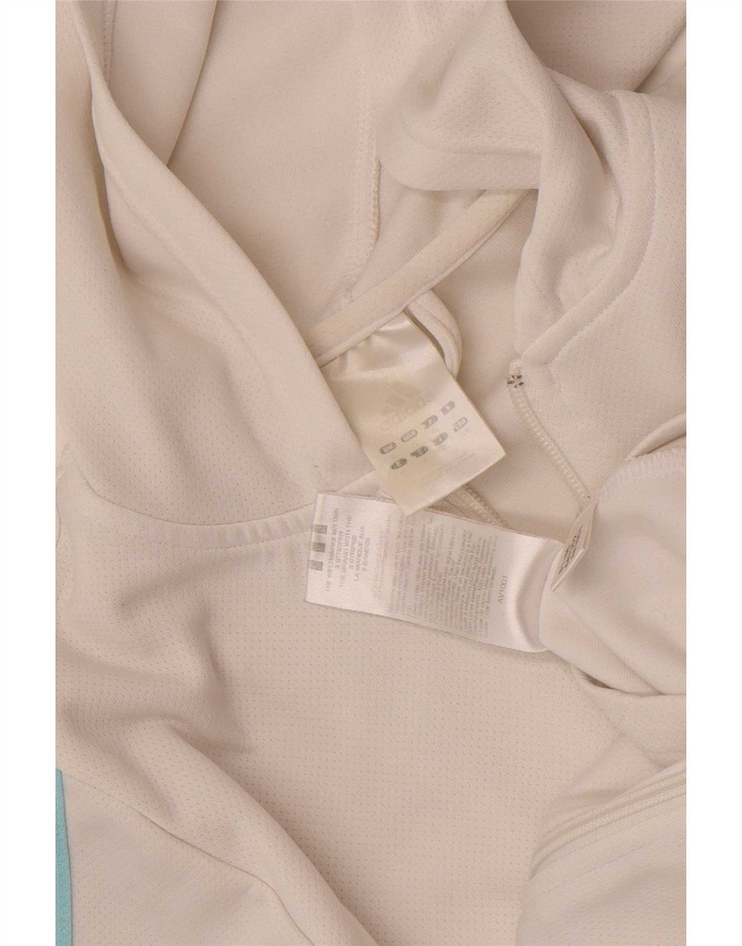 Suéter adidas feminino com capuz e zíper UK 12 médio branco poliéster