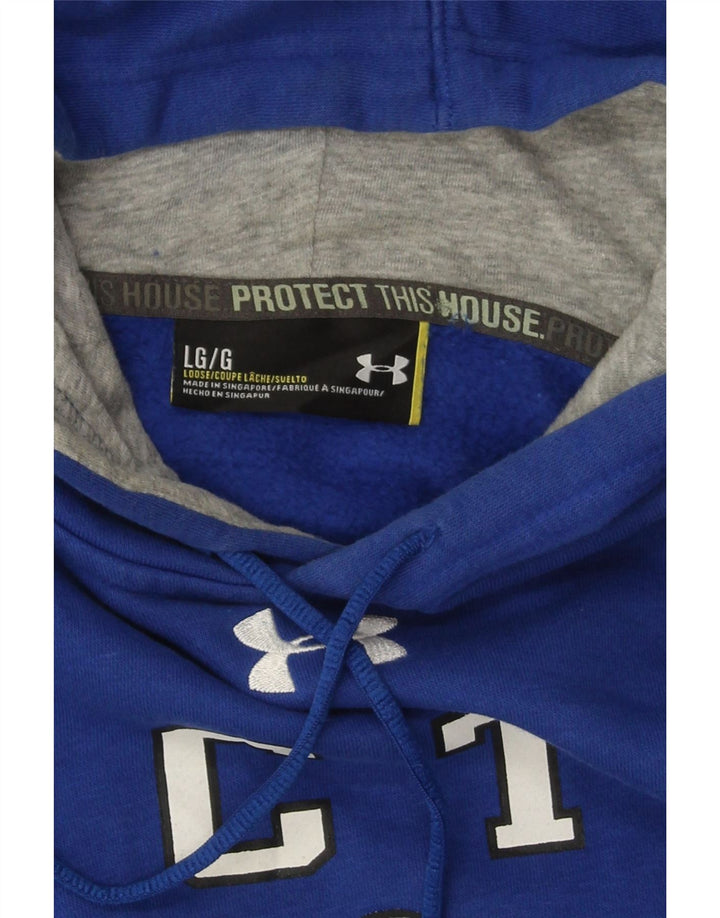 UNDER ARMOUR Mens Graphic Hoodie Jumper Large Blue Cotton Vintage Under Armour and Second-Hand Under Armour from Messina Hembry 