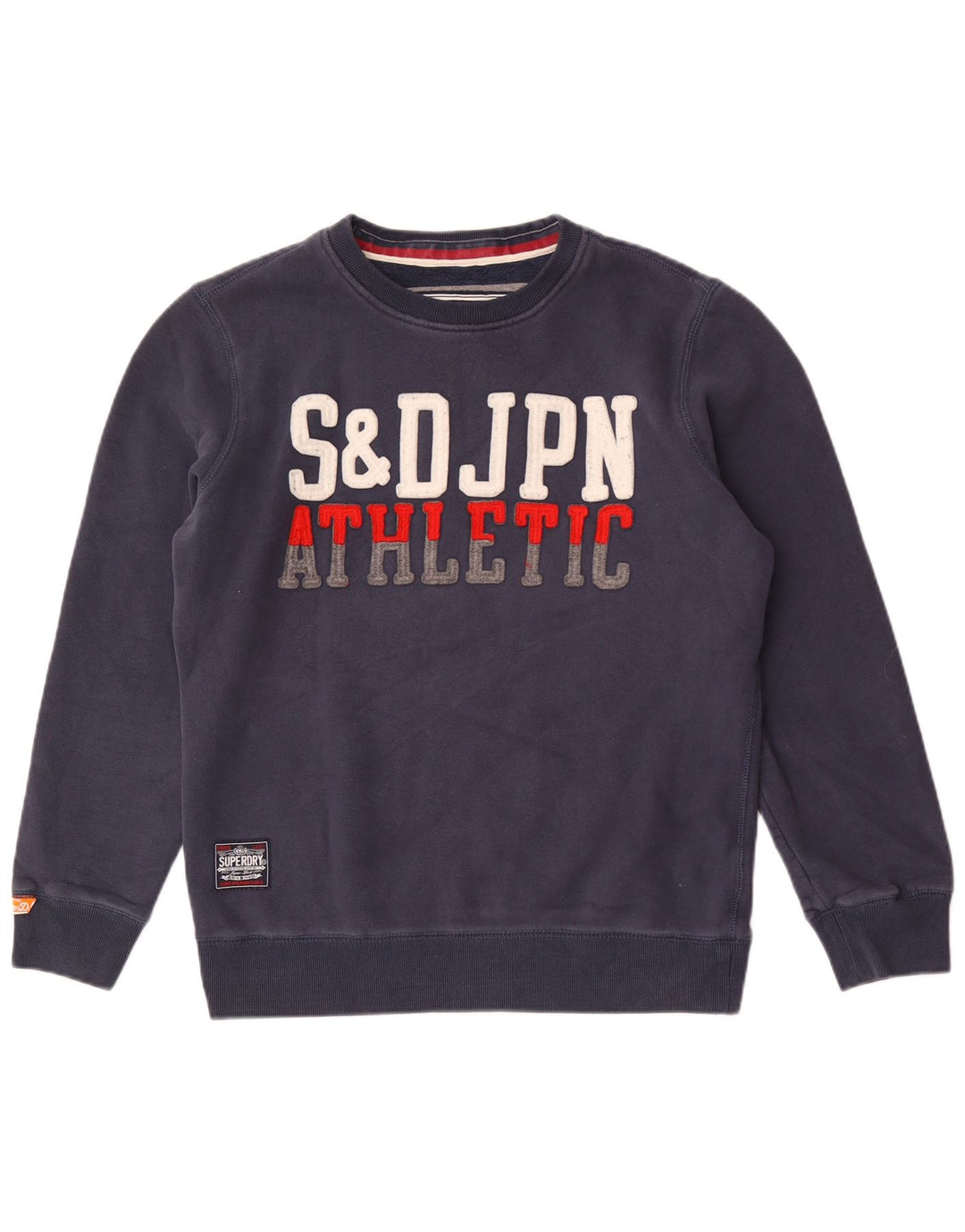 Superdry moletom gráfico masculino jumper XL azul marinho algodão