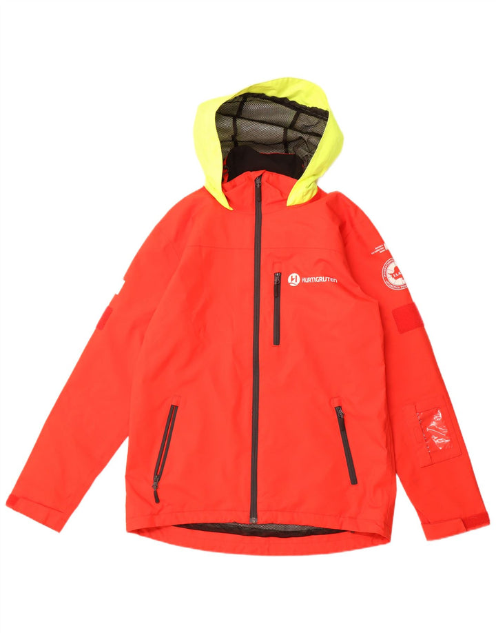 Jaqueta de chuva masculina HELLY HANSEN com capuz gráfico Reino Unido 36 pequeno bloco colorido vermelho
