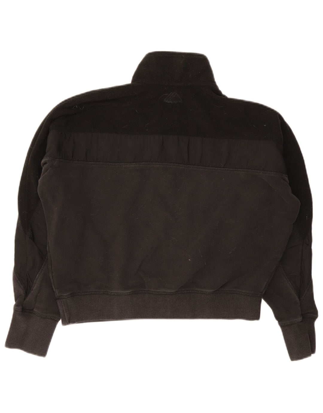 Superdry feminino oversized crop moletom jumper UK 12 médio preto