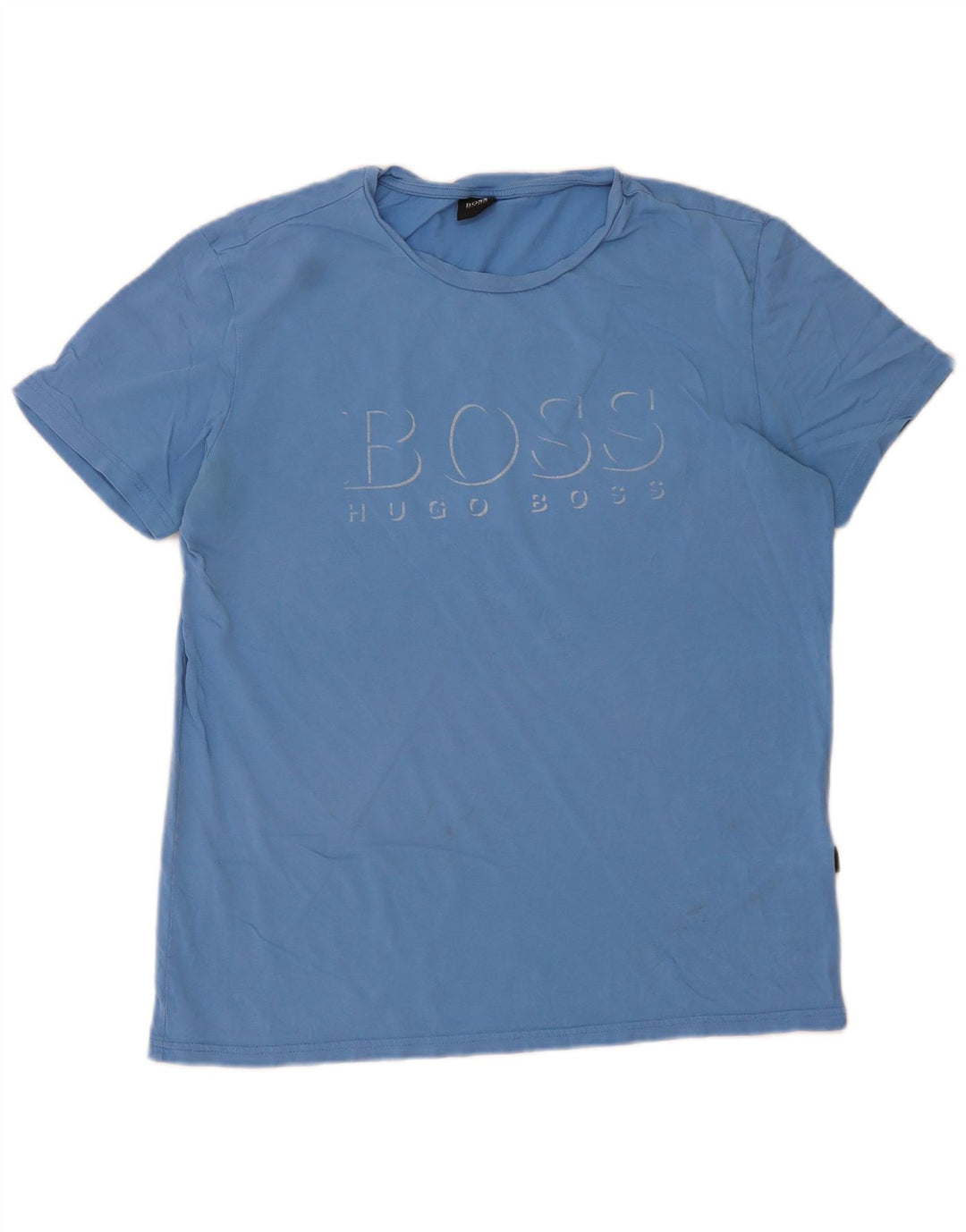 Camiseta gráfica masculina Hugo Boss grande algodão azul