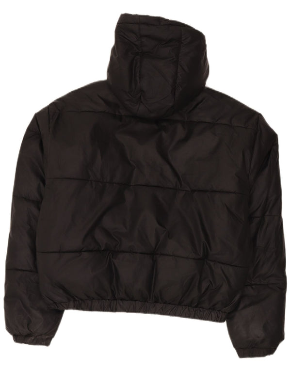 Jaqueta feminina Ellesse com capuz grande e acolchoada UK 12 poliéster preto médio
