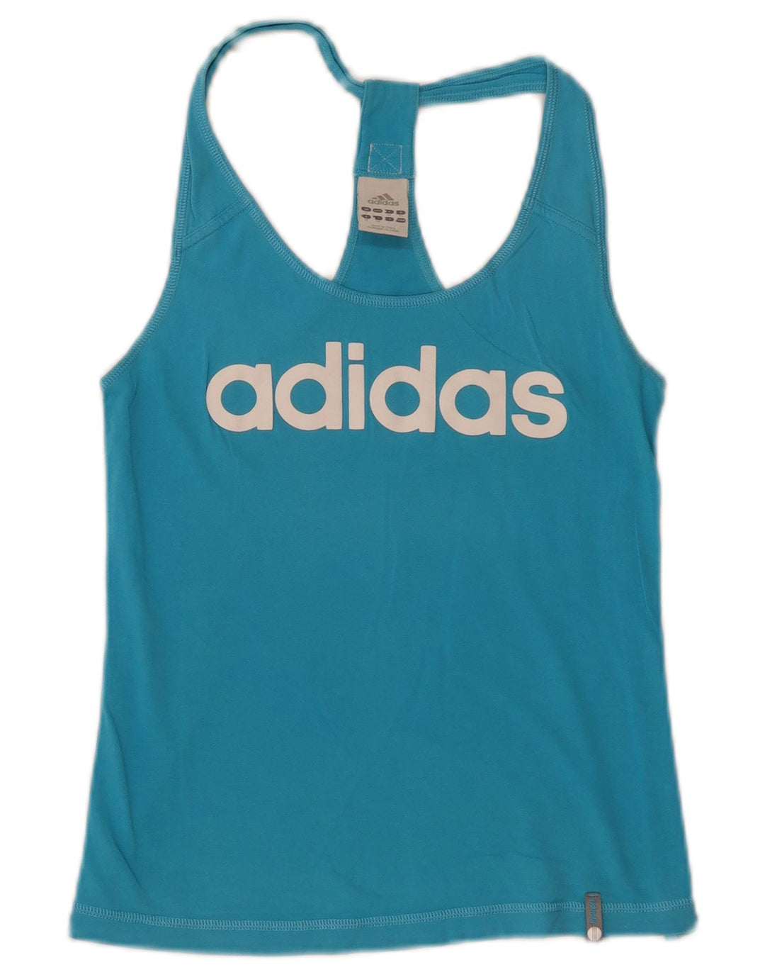Adidas Womens Graphic Vest Top UK 12 Médio Azul