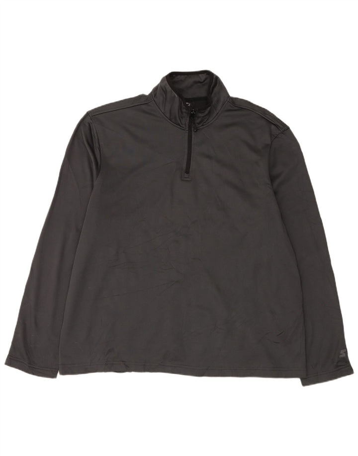 G-Star Masculino Zip Neck Pulôver Treino Top XL Cinza Poliéster