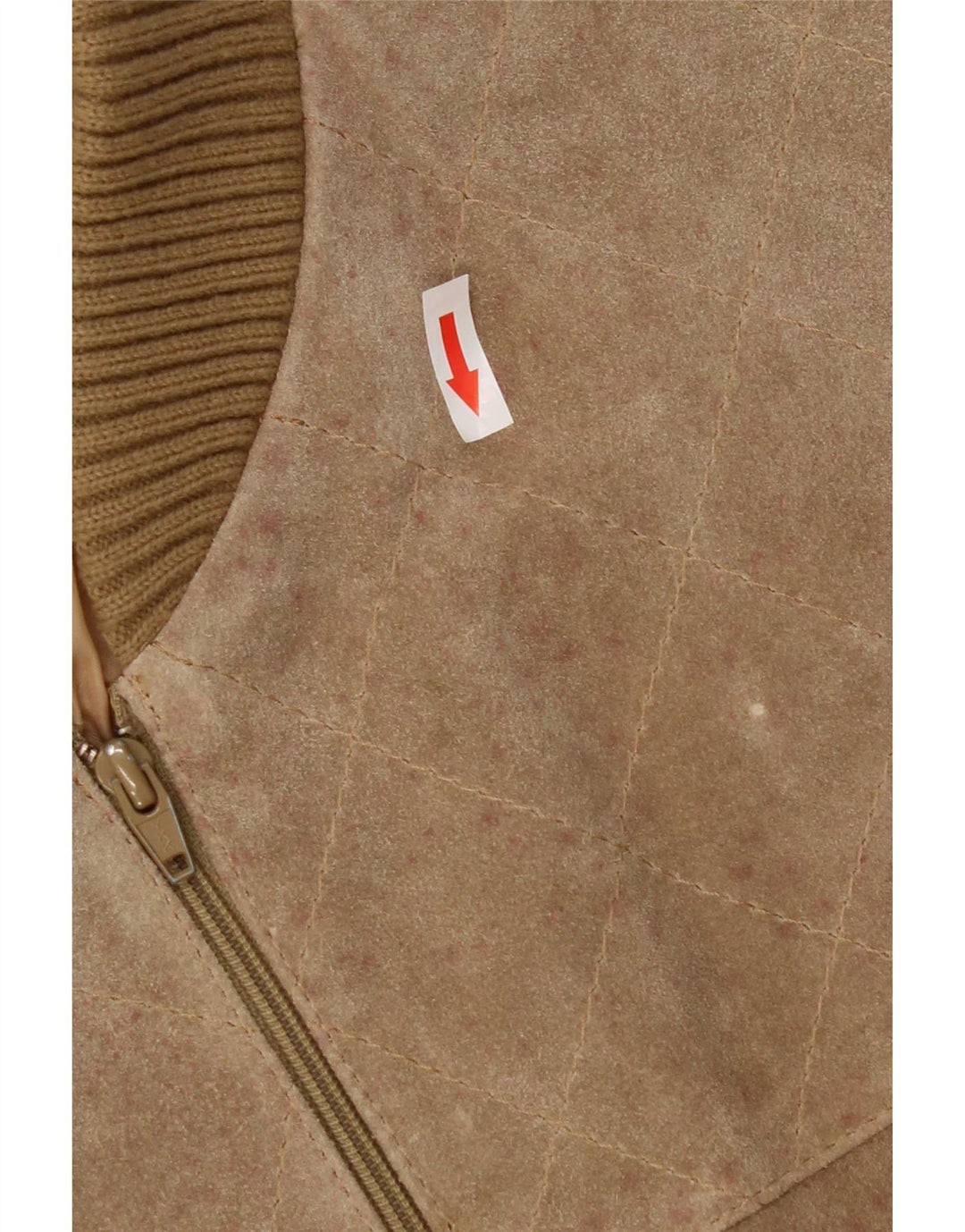 Jaqueta bomber de camurça feminina vintage EU 50 XL bege Colourblock poliacrílico