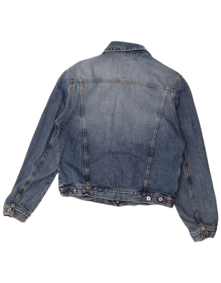 Jaqueta jeans masculina vintage UK 38 algodão azul médio