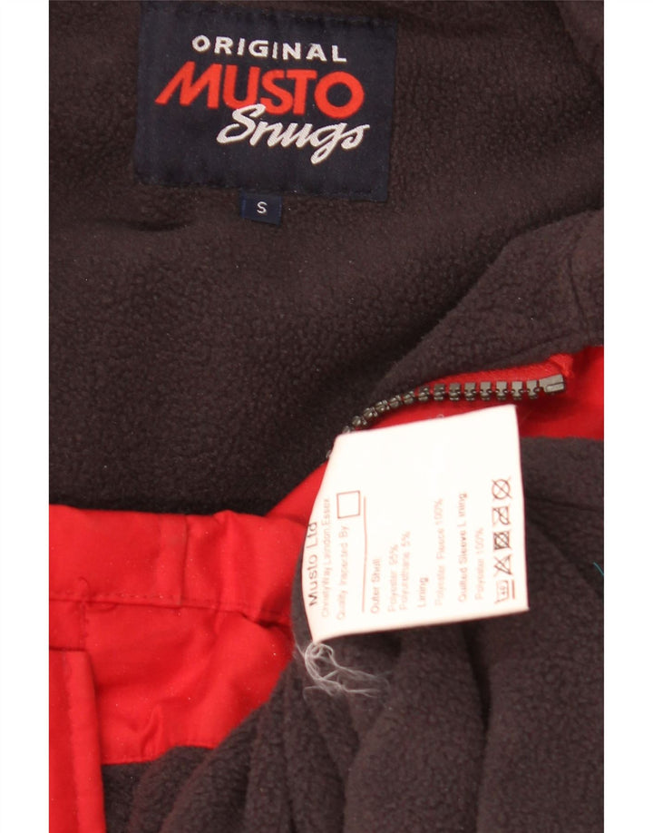 Jaqueta corta-vento masculina Musto com capuz Reino Unido 36 poliéster vermelho pequeno