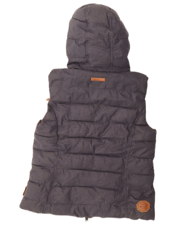 Colete feminino acolchoado com capuz NAKETANO UK 18 XL azul marinho poliéster