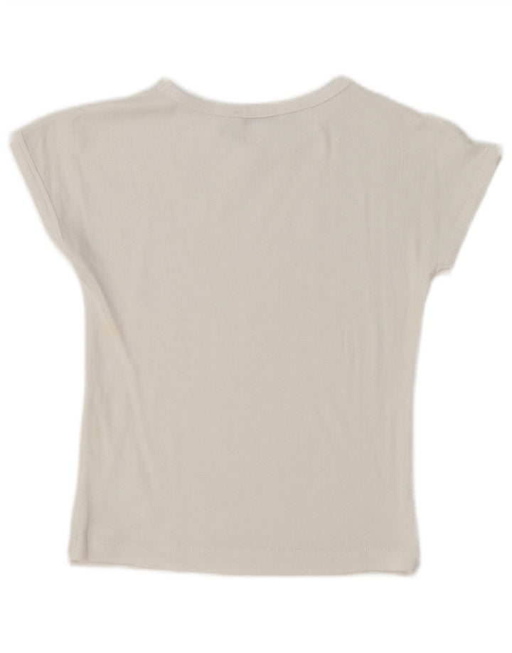Camiseta feminina Zara Top UK 10 pequena branca
