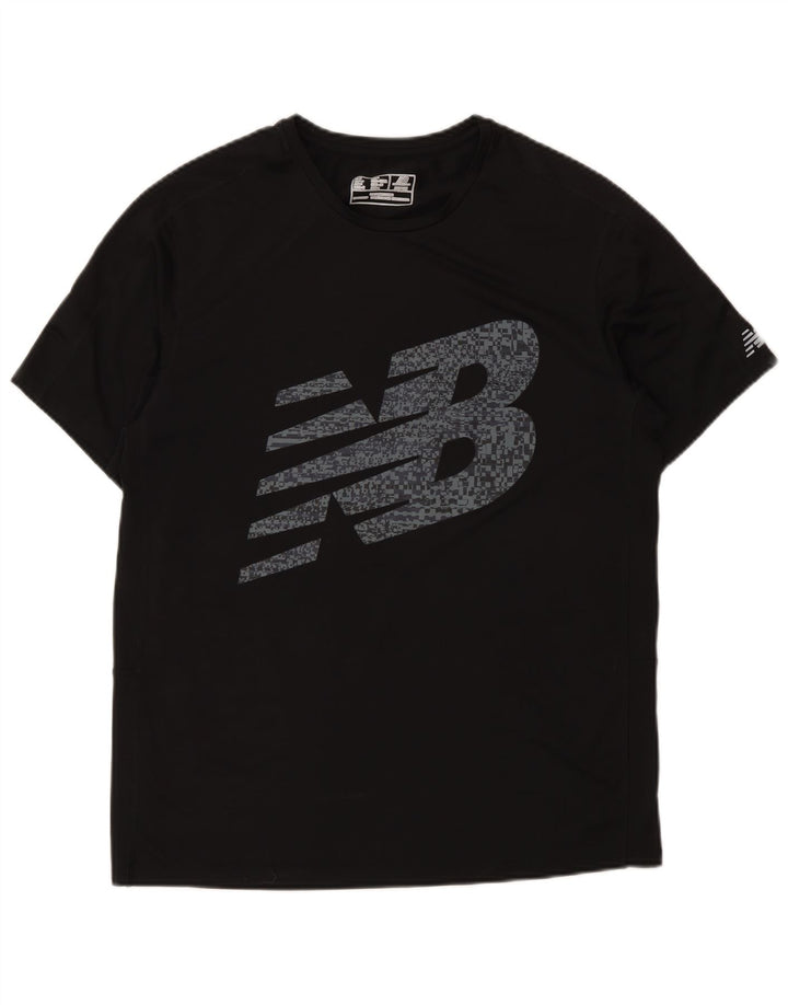 Camiseta gráfica masculina New Balance Top médio preto
