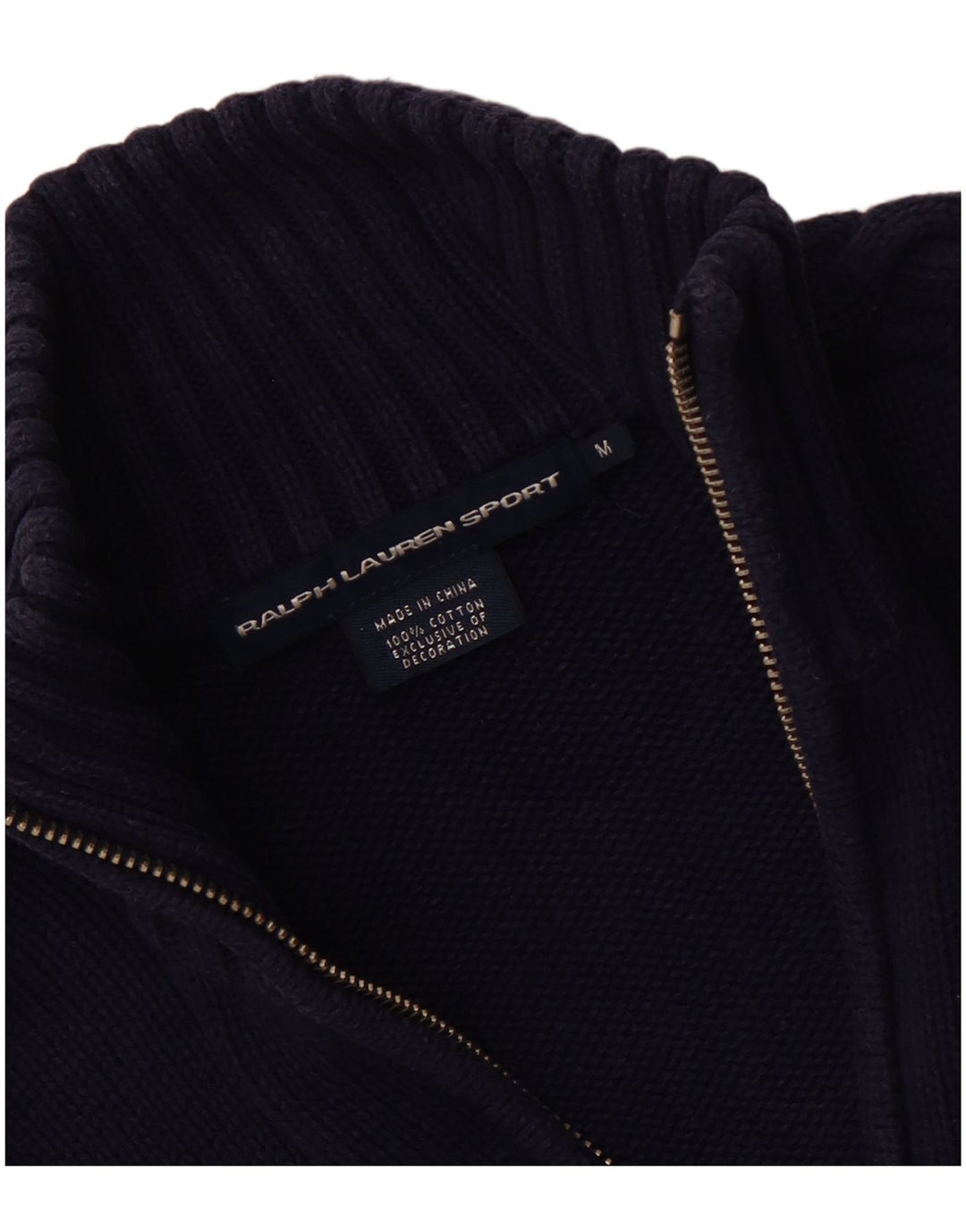 Suéter cardigã feminino RALPH LAUREN Reino Unido 12 algodão azul marinho médio